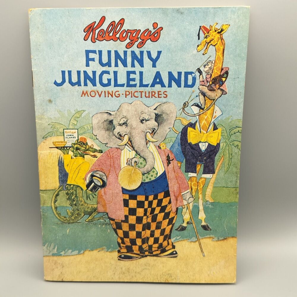 Kellogg’s Funny Jungleland Moving Pictures Comic Book Flip Strips Vintage 1930s